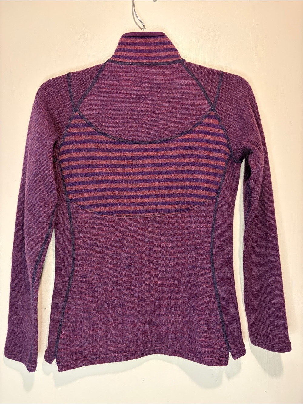 Title Nine Wool Blend Full Zip Sweater Jacket Zip Pockets Purple Outdoors SZ XS - Picture 2 of 8
